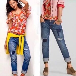 CAbi Slim Boyfriend Patchwork Jeans